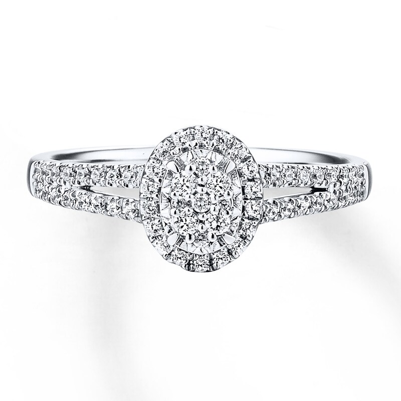 Diamond Ring 1/4 ct tw Round-cut 10K White Gold