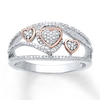 Diamond Ring 1/10 ct tw Round-cut Sterling Silver & 10K Rose Gold
