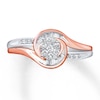 Thumbnail Image 2 of Multi-Diamond Swirl Promise Ring 1/5 ct tw 10K Two-Tone Gold