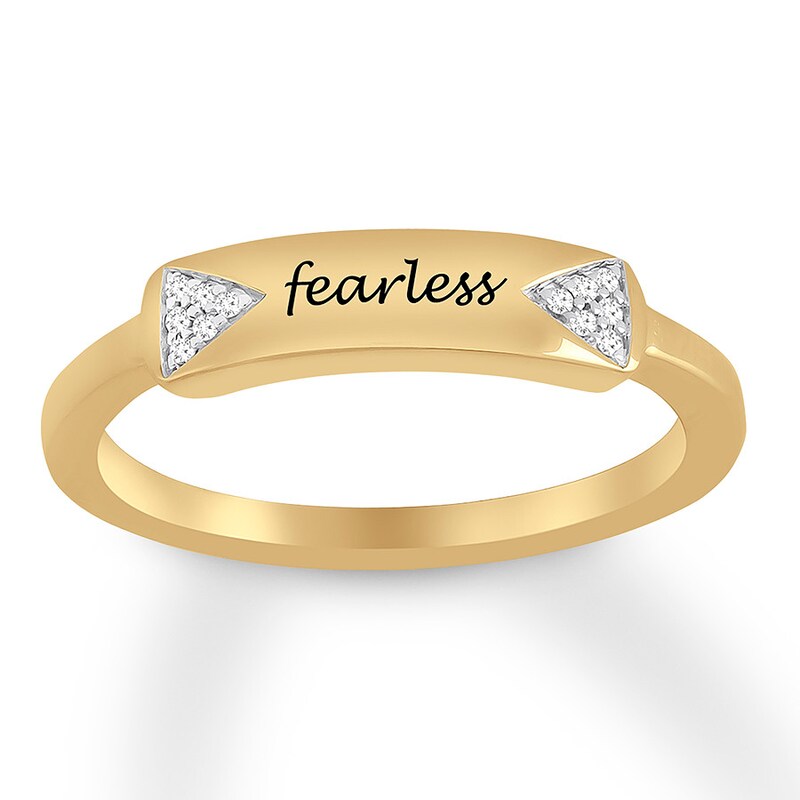 "Fearless" Diamond Ring 10K Yellow Gold