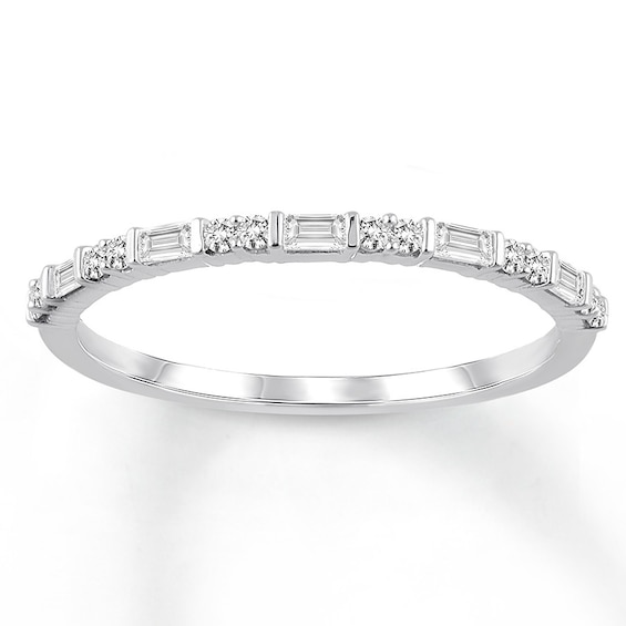 Diamond Anniversary Band 1/5 cttw Baguette/Round 10K White Gold | Kay