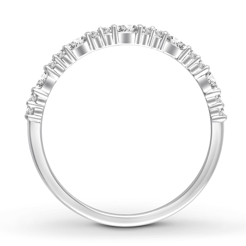 Main Image 2 of Now + Forever Diamond Anniversary Band 1/5 cttw Baguette/Round 10K White Gold