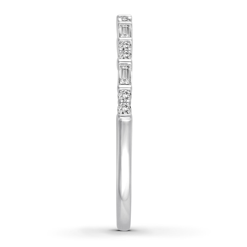Main Image 3 of Now + Forever Diamond Anniversary Band 1/5 cttw Baguette/Round 10K White Gold