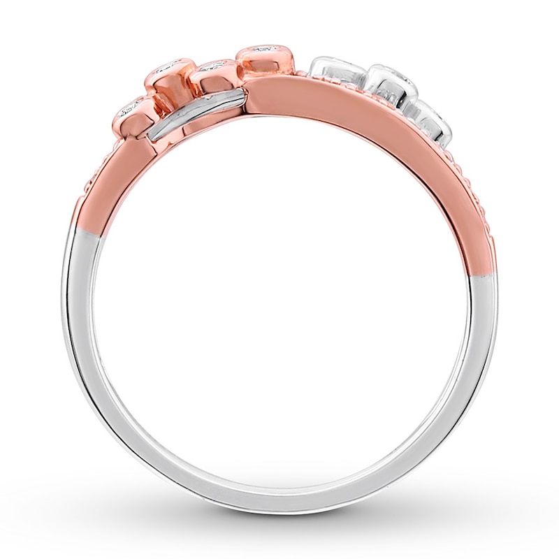 Diamond Ring 1/8 ct tw Round-cut 10K Two-Tone Gold
