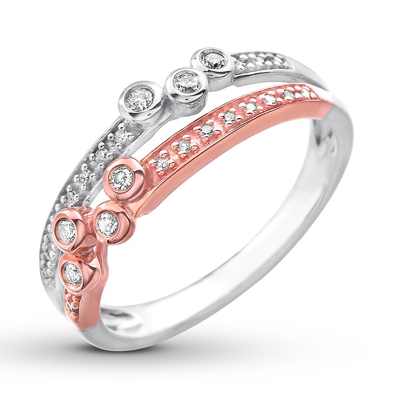Diamond Ring 1/8 ct tw Round-cut 10K Two-Tone Gold