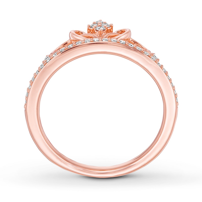 Main Image 2 of Emmy London Diamond Tiara Ring 1/5 cttw Round-cut 10K Rose Gold