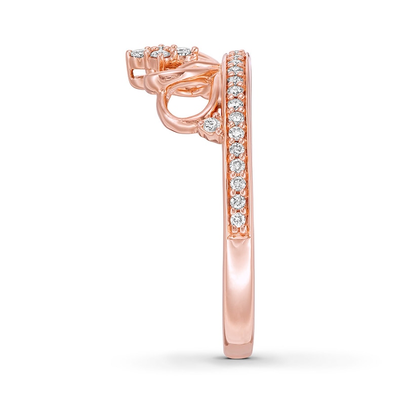 Main Image 3 of Emmy London Diamond Tiara Ring 1/5 cttw Round-cut 10K Rose Gold
