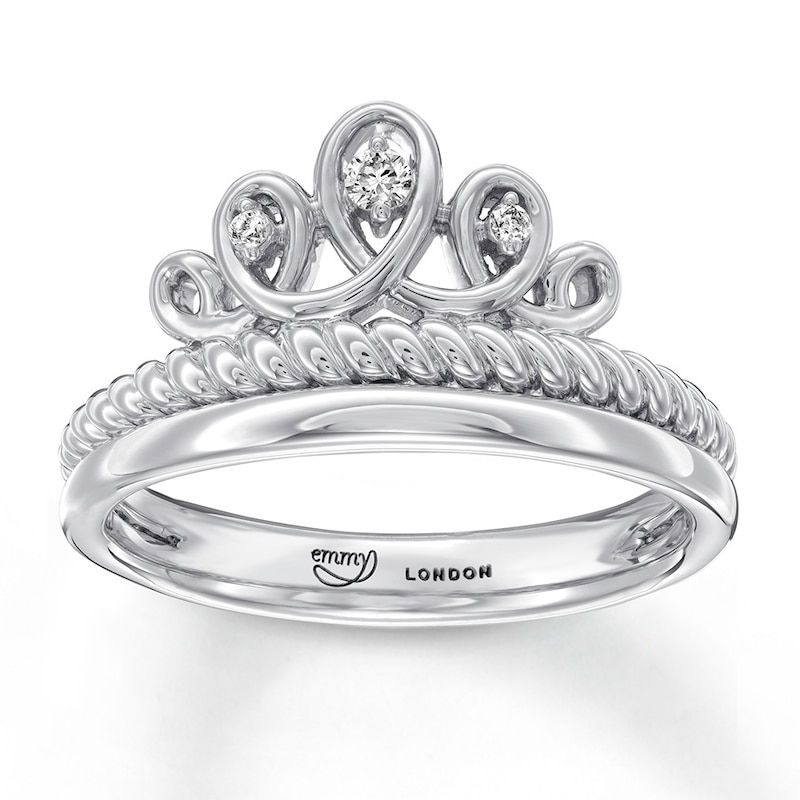 Emmy London Tiara Ring 1/20 ct tw Diamonds Sterling Silver