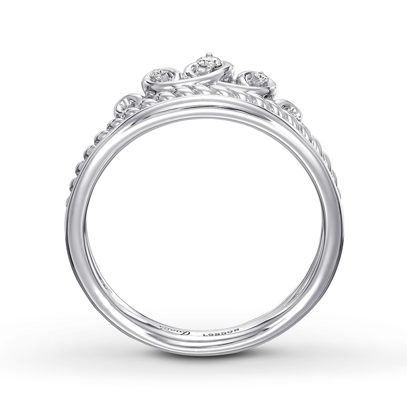 Emmy London Tiara Ring 1/20 ct tw Diamonds Sterling Silver