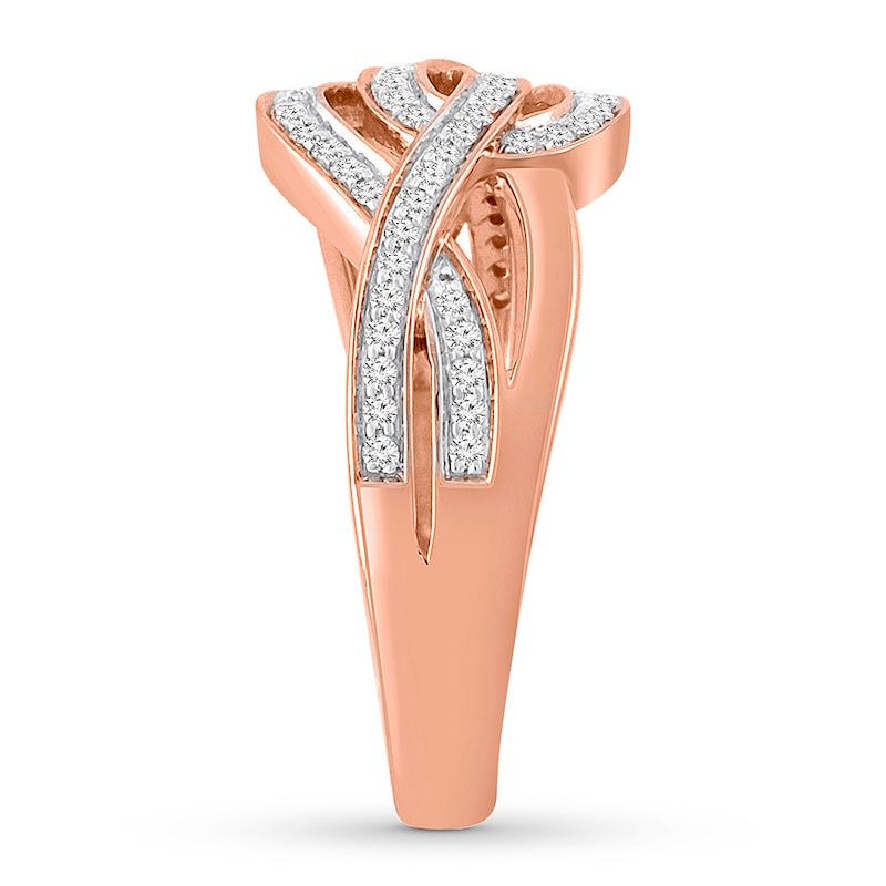 Diamond Ring 1/4 ct tw Round-cut 10K Rose Gold