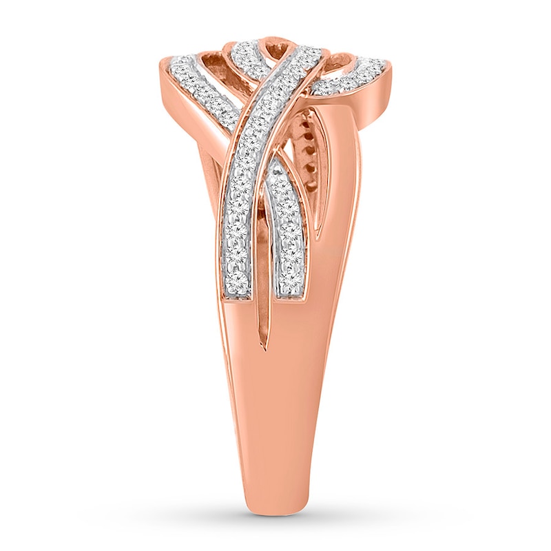 Main Image 3 of Diamond Ring 1/4 ct tw Round-cut 10K Rose Gold