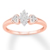 Thumbnail Image 1 of Diamond Heart Sides Promise Ring 1/6 ct tw 10K Rose Gold
