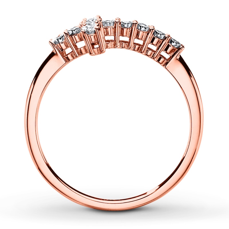 Diamond Cross Ring 10K Rose Gold