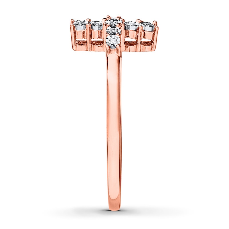 Diamond Cross Ring 10K Rose Gold