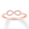 Thumbnail Image 1 of Diamond Infinity Ring 1/15 ct tw Round-cut 10K Rose Gold