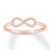 Thumbnail Image 0 of Diamond Infinity Ring 1/15 ct tw Round-cut 10K Rose Gold