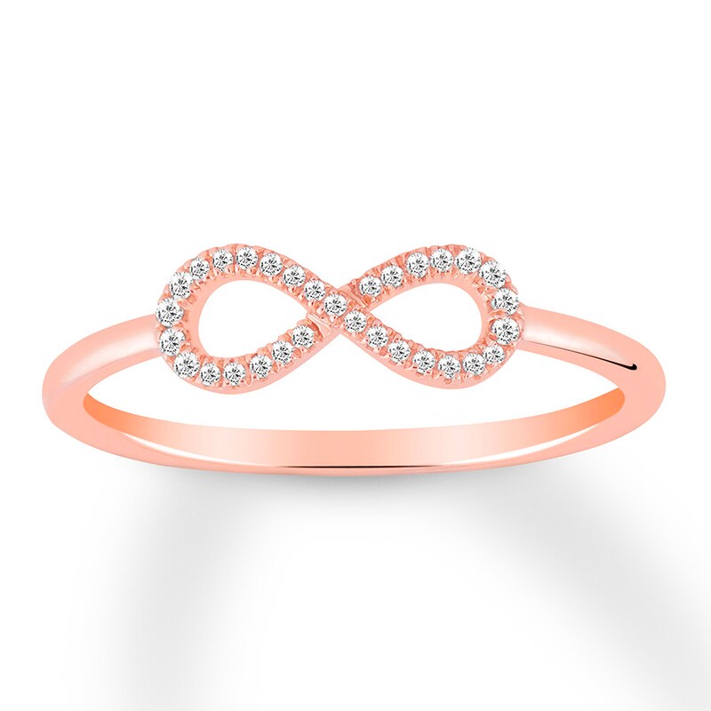 Diamond Infinity Ring 1/15 ct tw Round-cut 10K Rose Gold