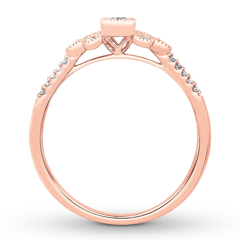 Emmy London Diamond Ring 1/6 ct tw Round-cut 10K Rose Gold