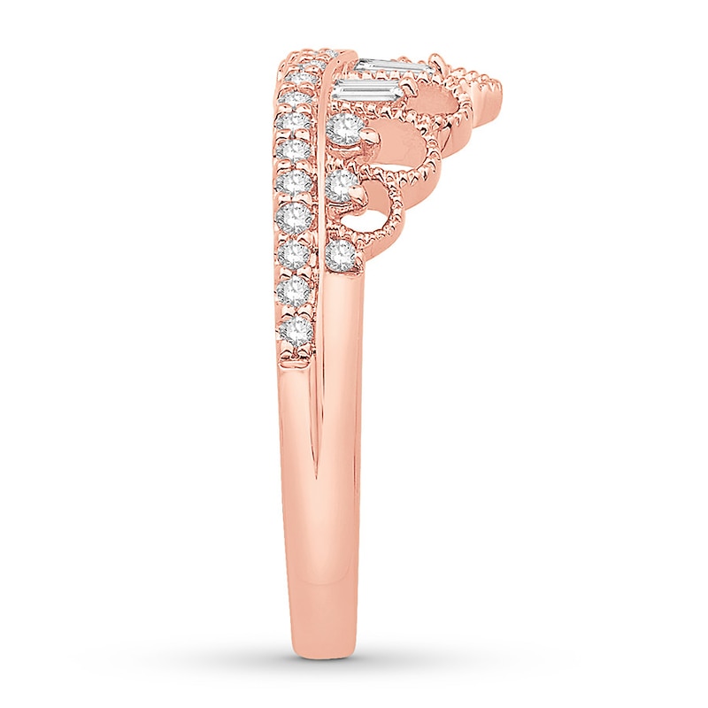 Emmy London Diamond Crown Ring 1/3 ct tw 10K Rose Gold