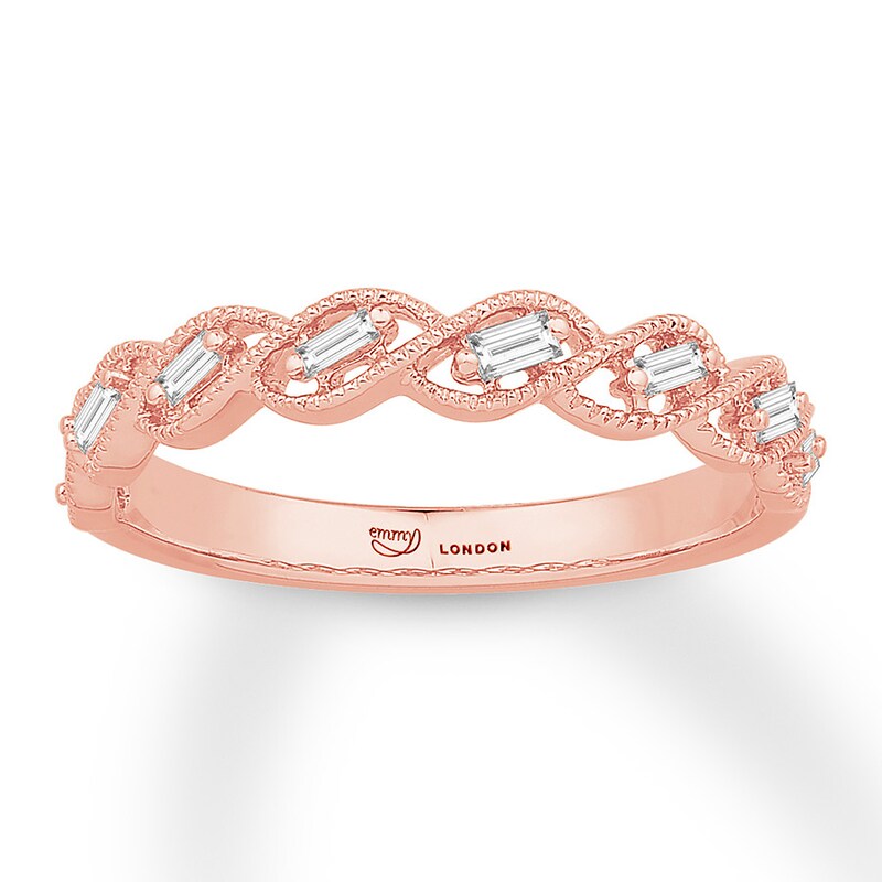 Emmy London Diamond Ring 1/8 ct tw Baguette 10K Rose Gold