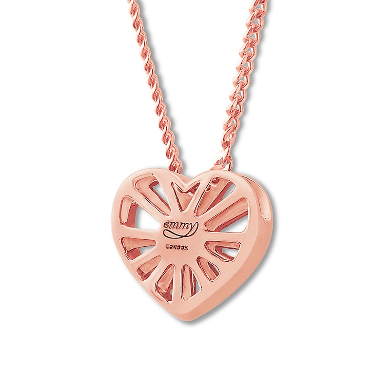 Emmy London Diamond Heart Necklace 1/8 ct tw 10K Rose Gold