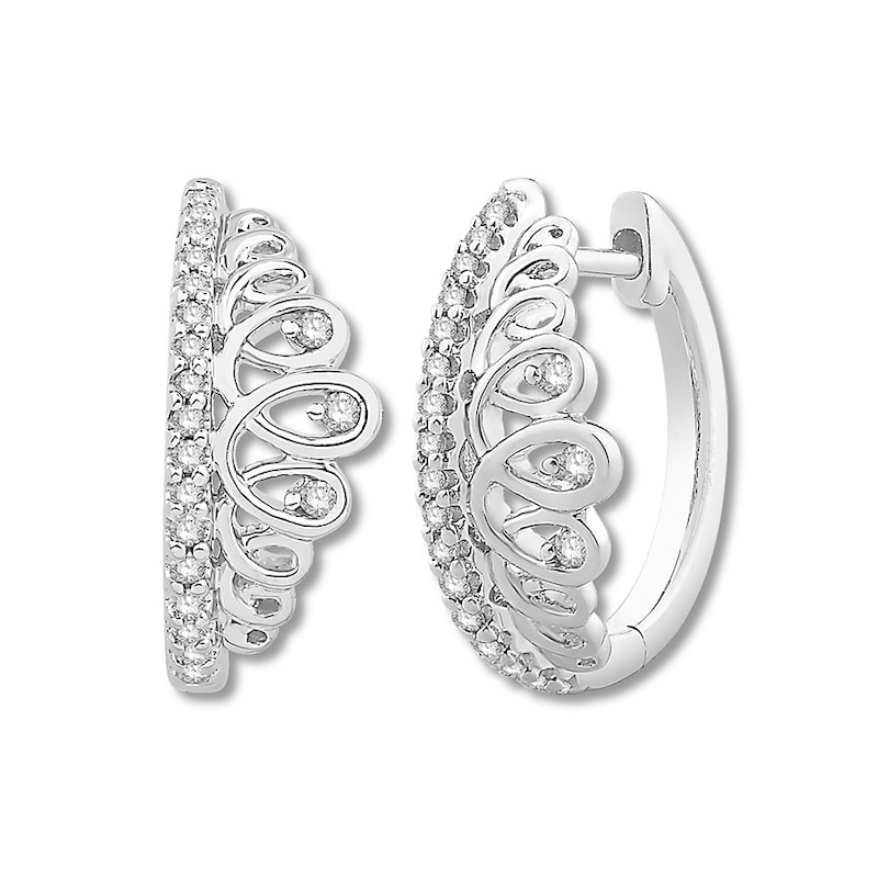 Emmy London Diamond Hoop Earrings 1/5 ct tw Sterling Silver