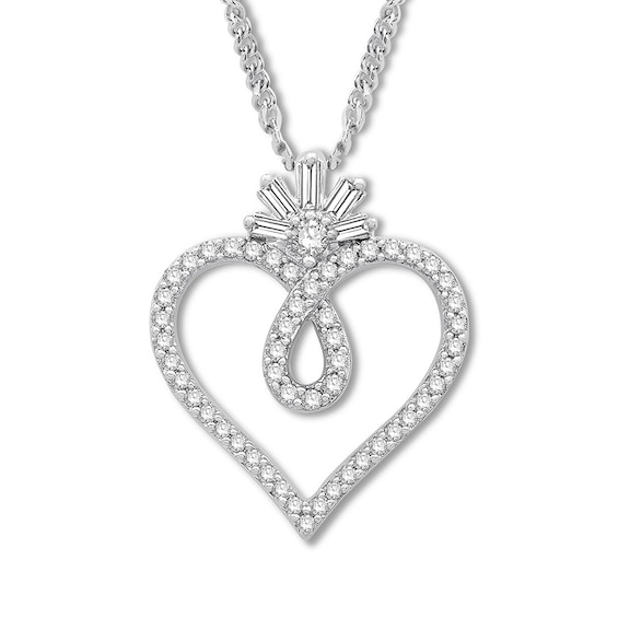 Emmy London Diamond Heart Necklace 1/5 ct tw Sterling Silver