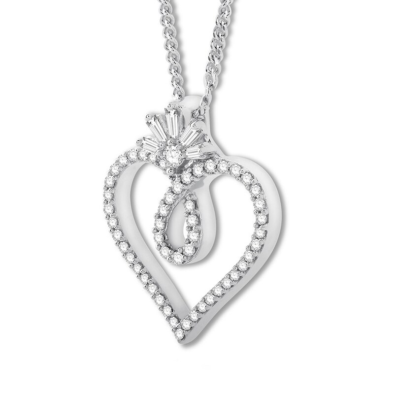 Emmy London Diamond Heart Necklace 1/5 ct tw Sterling Silver