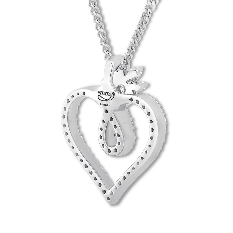 Emmy London Diamond Heart Necklace 1/5 ct tw Sterling Silver