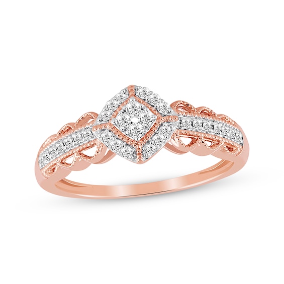 Diamond Ring 1/6 ct tw Round-cut 10K Rose Gold