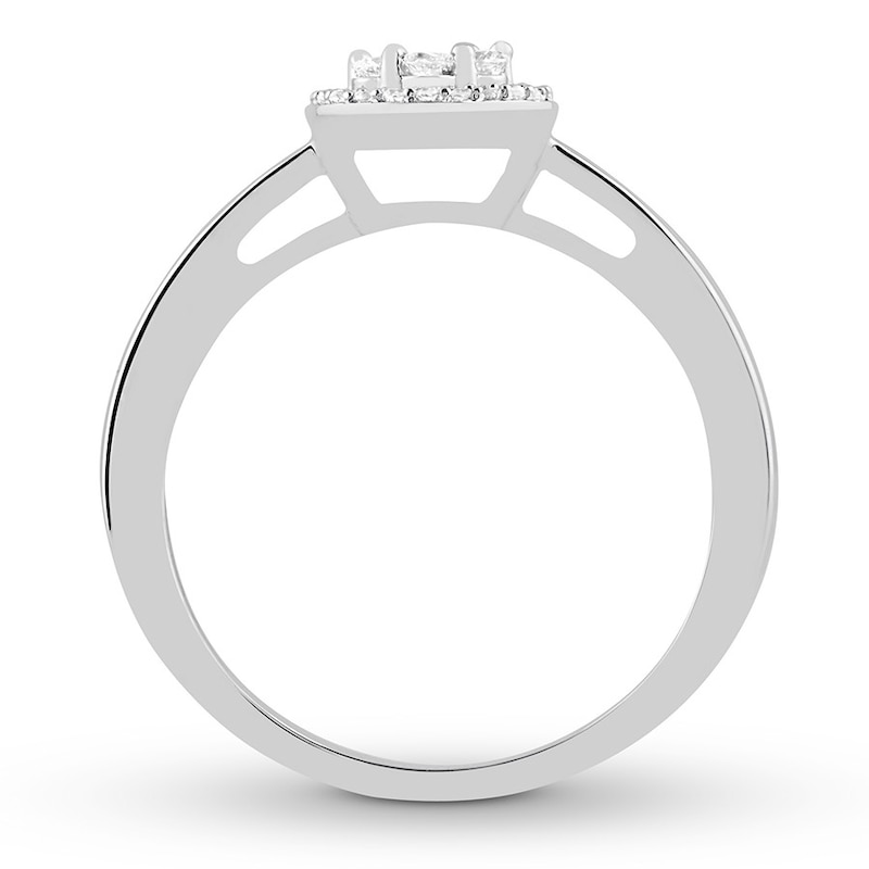 Diamond Ring 1/4 ct tw Round-cut 10K White Gold