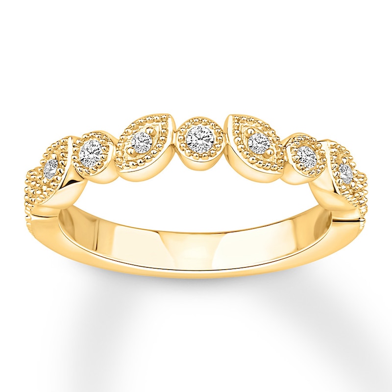 Diamond Ring 1/8 ct tw Round-cut 10K Yellow Gold