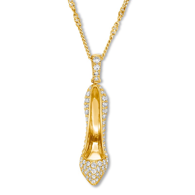 Main Image 2 of Emmy London Diamond Shoe Necklace 3/4 ct tw 14K Yellow Gold 20&quot;