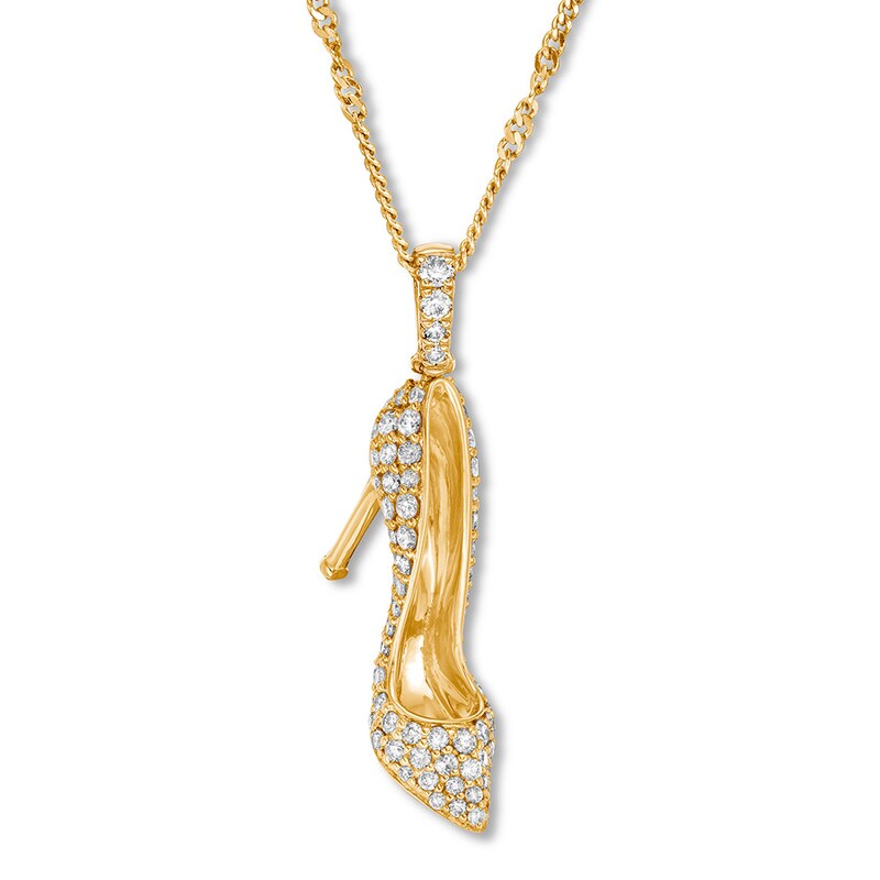 Main Image 3 of Emmy London Diamond Shoe Necklace 3/4 ct tw 14K Yellow Gold 20&quot;
