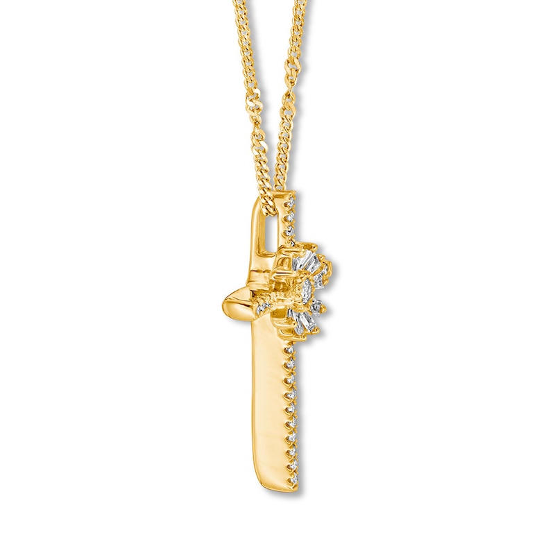 Main Image 2 of Emmy London Diamond Cross Necklace 1/5 ct tw 10K Yellow Gold