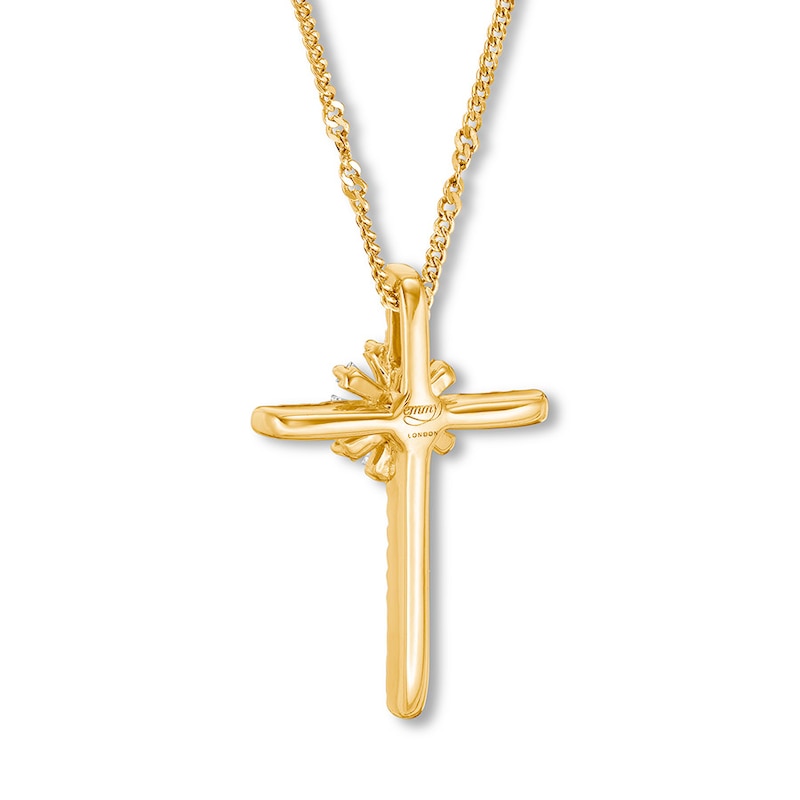 Main Image 4 of Emmy London Diamond Cross Necklace 1/5 ct tw 10K Yellow Gold