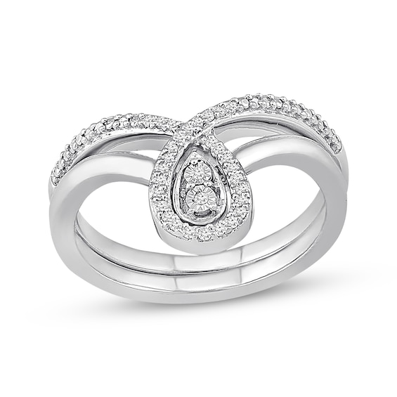 Convertibilities Diamond Rings 1/10 ct tw Sterling Silver