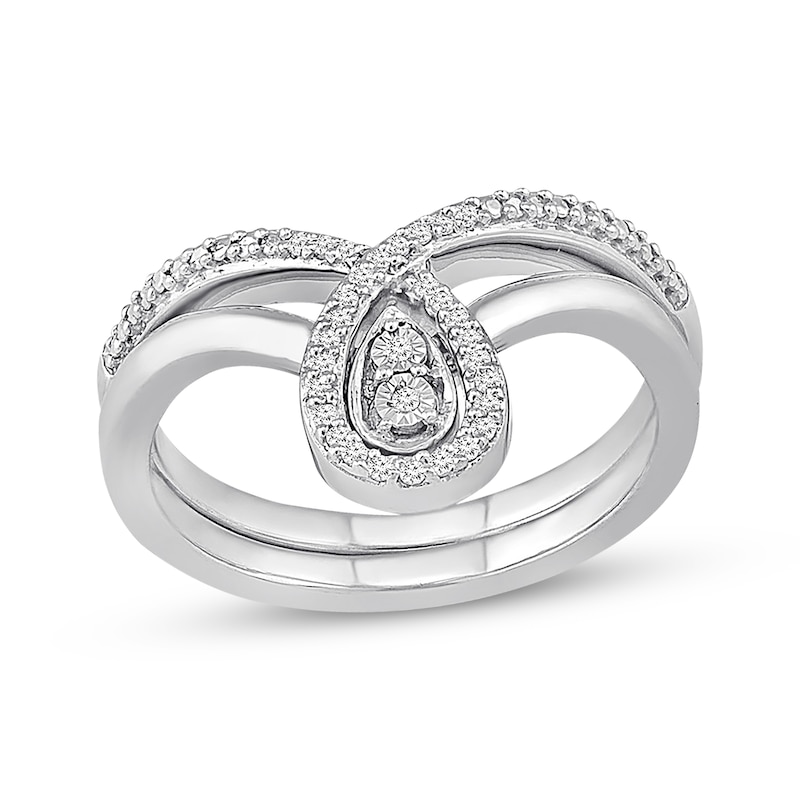 Main Image 1 of Convertibilities Diamond Rings 1/10 ct tw Sterling Silver