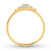 Diamond Ring 1/15 ct tw Round & Baguette 10K Yellow Gold
