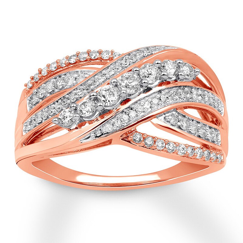 Diamond Ring 1/2 ct tw Round-cut 10K Rose Gold