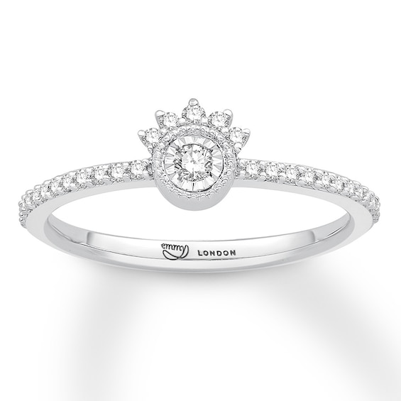 Emmy London Diamond Ring 1/5 ct tw Round-cut Sterling Silver