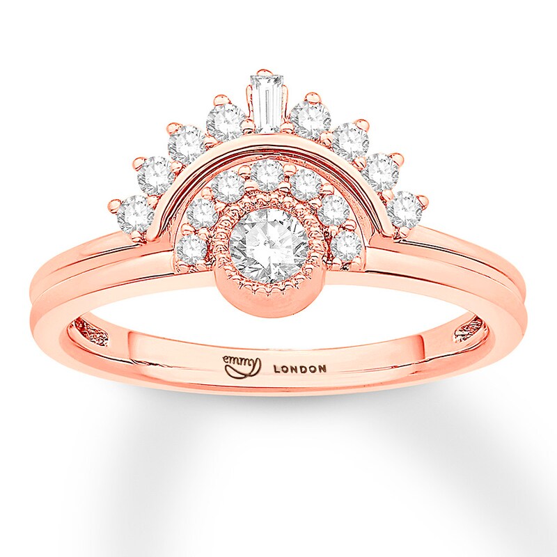 Main Image 1 of Emmy London Diamond Ring 3/8 ct tw Round-cut 10K Rose Gold