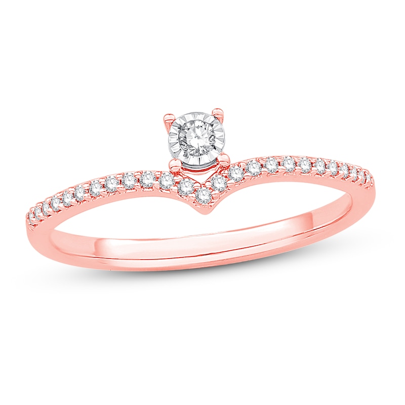 Main Image 1 of Emmy London Diamond Ring 1/8 ct tw Round-cut 10K Rose Gold