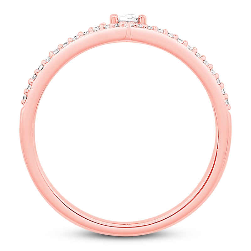 Main Image 3 of Emmy London Diamond Ring 1/8 ct tw Round-cut 10K Rose Gold