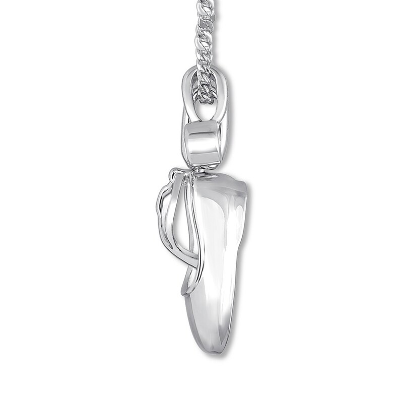 Main Image 2 of Emmy London Sapphire Baby Shoe Necklace Sterling Silver