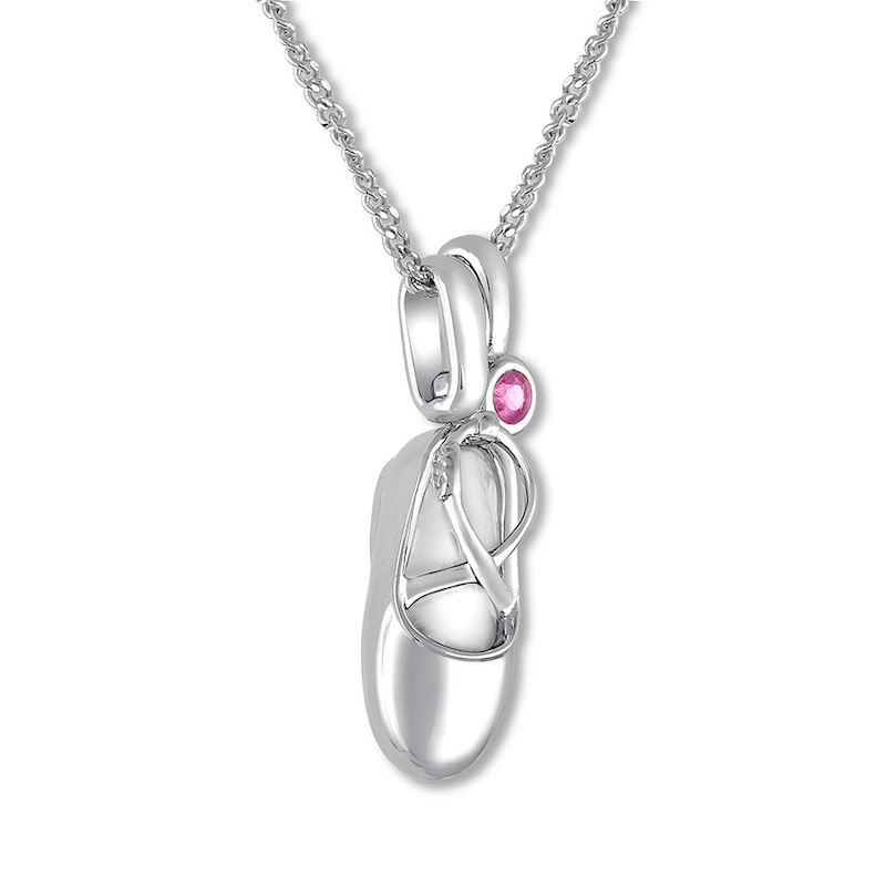 Main Image 3 of Emmy London Sapphire Baby Shoe Necklace Sterling Silver