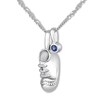 Thumbnail Image 3 of Emmy London Sapphire Baby Shoe Necklace Sterling Silver 20&quot;
