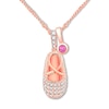 Thumbnail Image 1 of Emmy London Diamond Baby Shoe Necklace 1/3 ct tw 10K Rose Gold 20&quot;