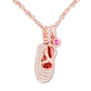 Thumbnail Image 2 of Emmy London Diamond Baby Shoe Necklace 1/3 ct tw 10K Rose Gold 20"