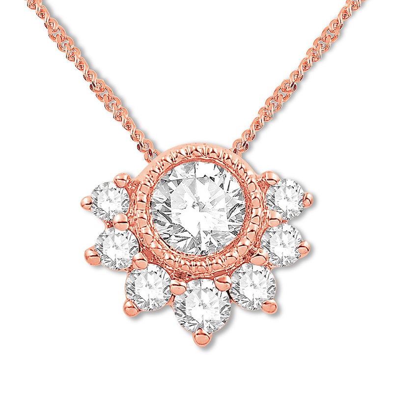 Main Image 1 of Emmy London Diamond Necklace 1/4 ct tw 10K Rose Gold 20"